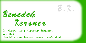 benedek kersner business card